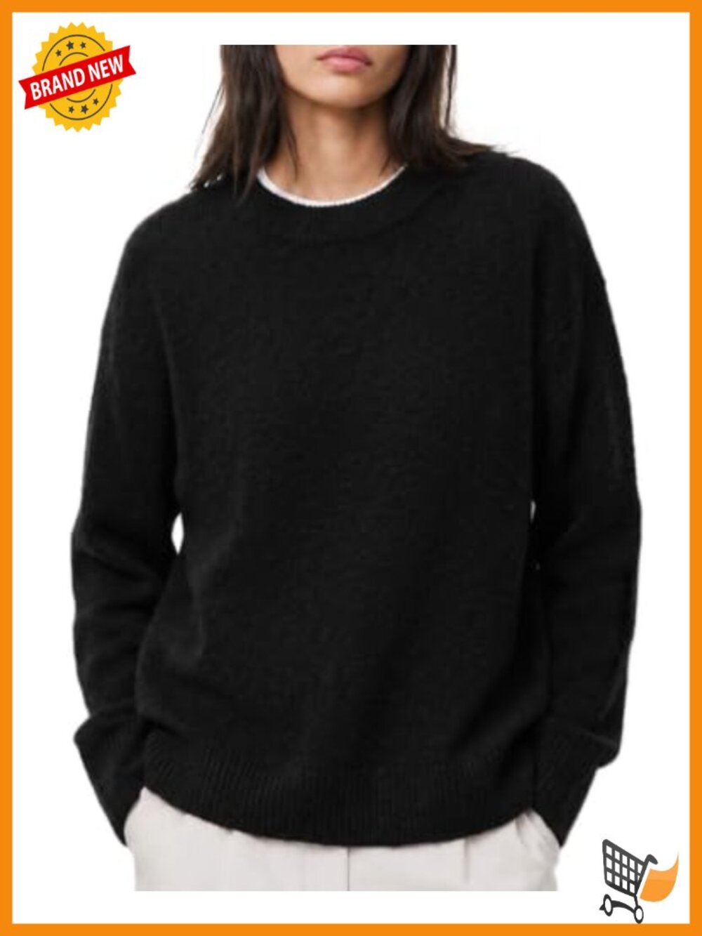 Oversized Fuzzy Knit Crew Neck Long Sleeve Pullover Sweater